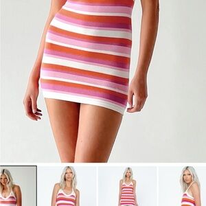 Princess Polly Pink and Orange Striped Dress